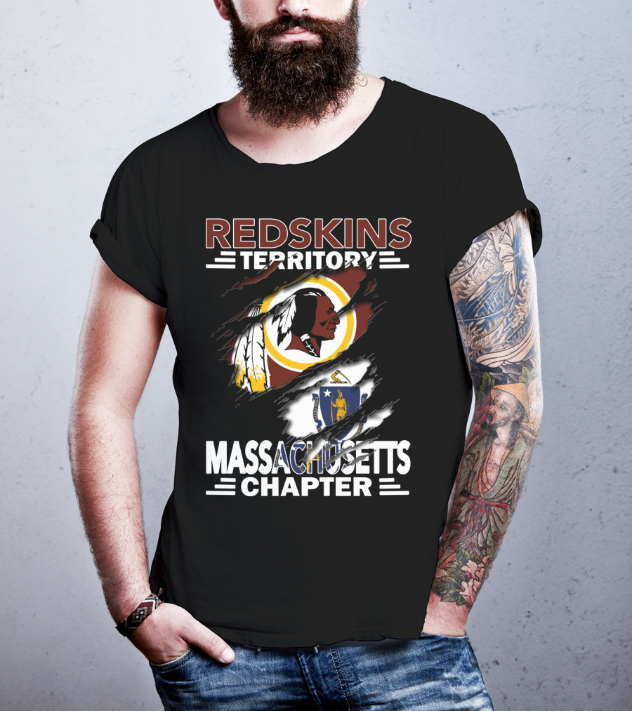 Redskins Territory Massachusetts Chapter Logo With State T-Shirt