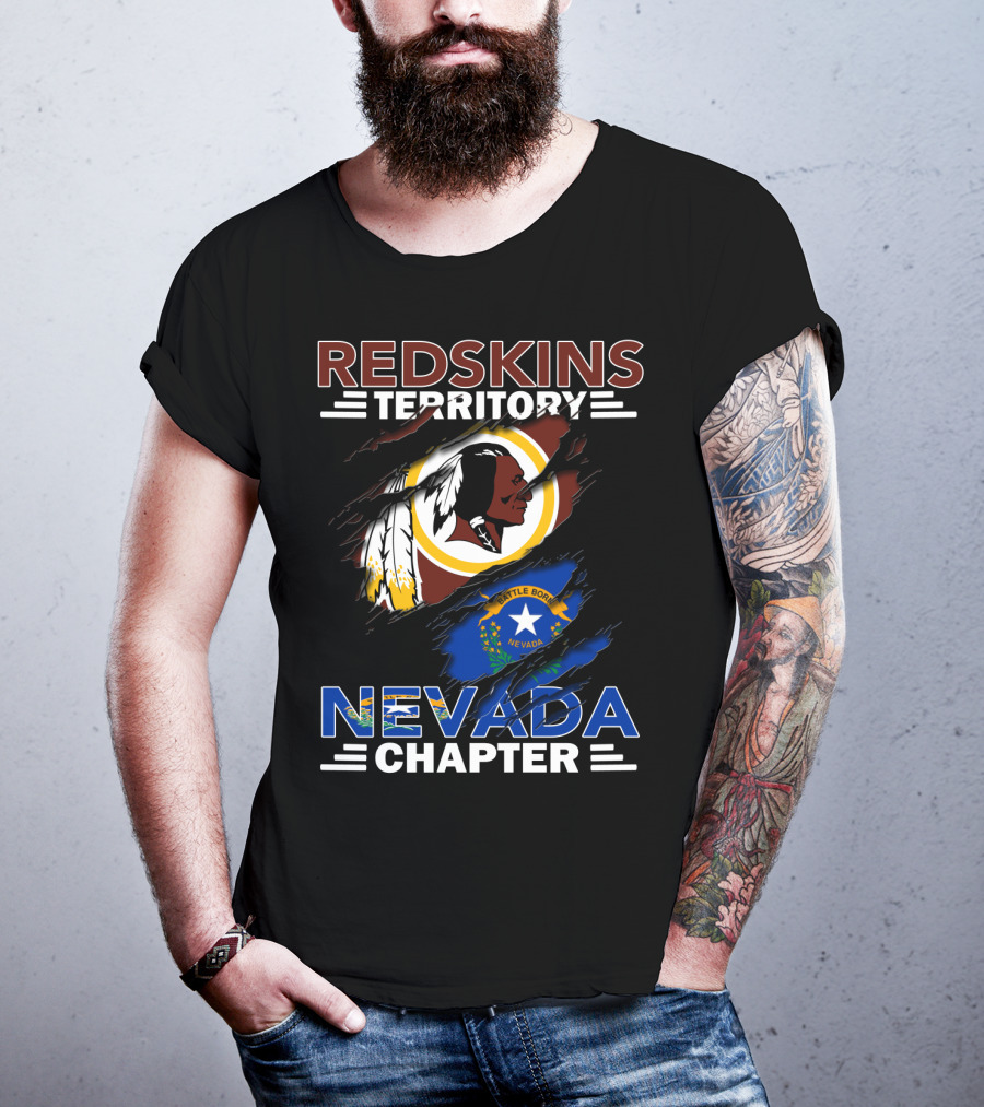 Redskins Territory Nevada Chapter Battle Born Flag T-Shirt