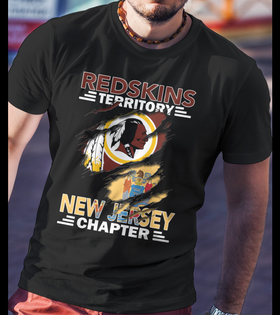 Redskins Territory New Jersey Chapter Washington Football State Flag Fan Club T-Shirt