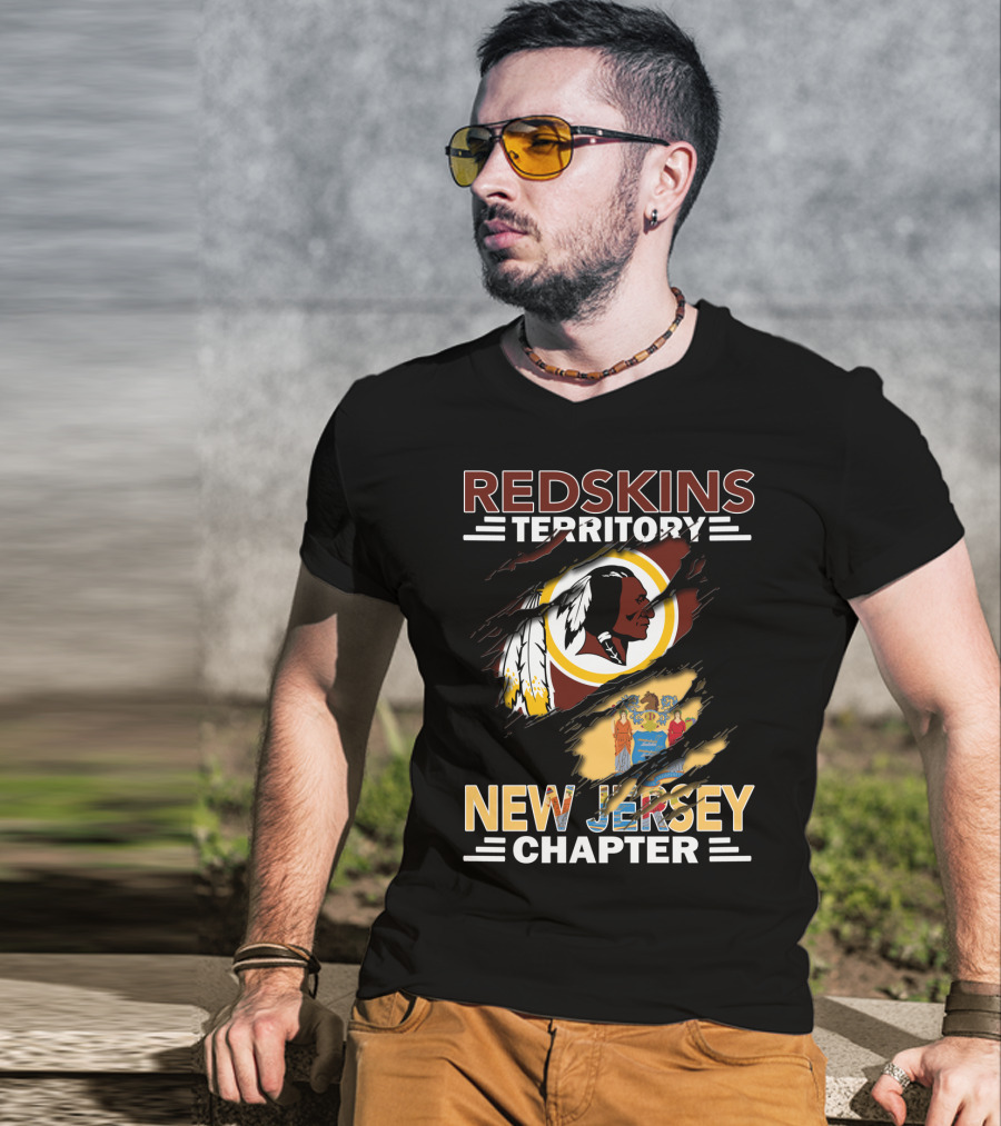 Redskins Territory New Jersey Chapter Washington Football State Flag Fan Club T-Shirt