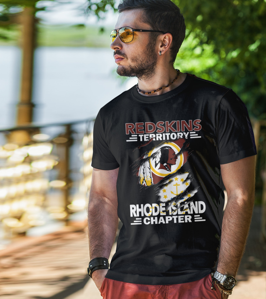 Redskins Territory Rhode Island Chapter Logo And Flag T-Shirt