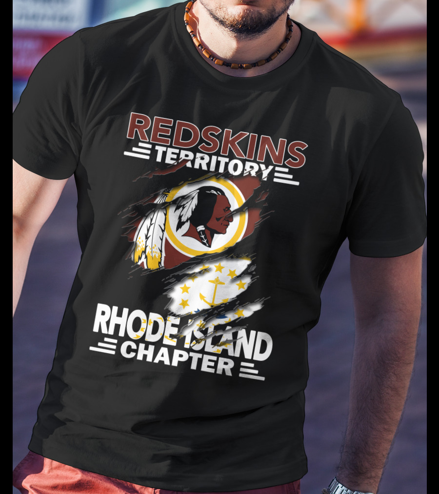 Redskins Territory Rhode Island Chapter Logo And Flag T-Shirt