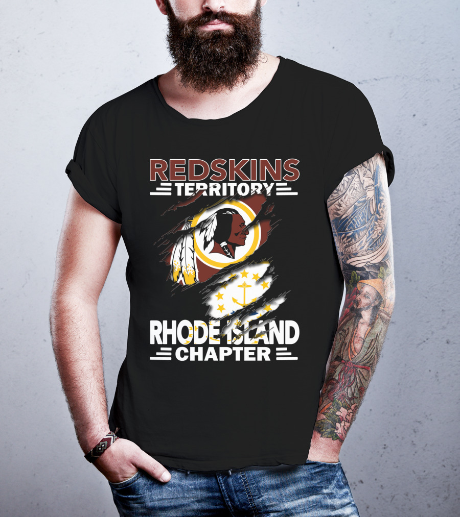 Redskins Territory Rhode Island Chapter Logo And Flag T-Shirt