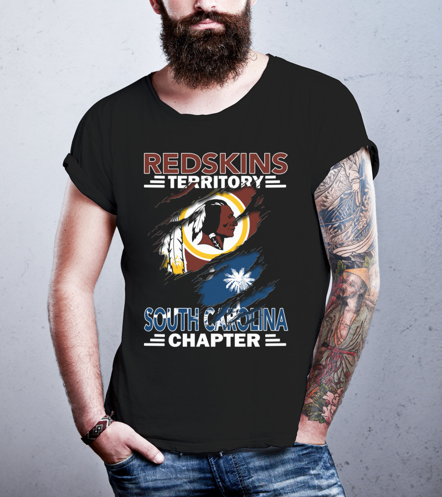 Redskins Territory South Carolina Chapter Logo With State Flag T-Shirt