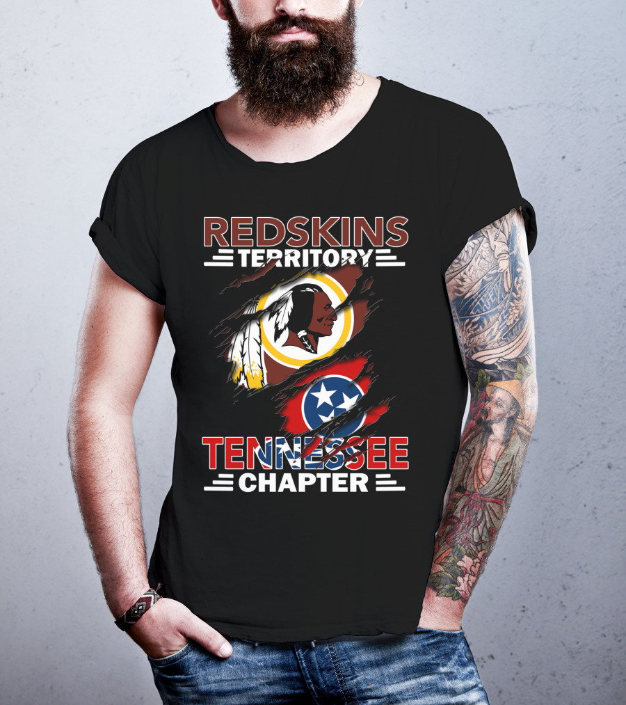 Redskins Territory Tennessee Chapter Washington Redskins And Tennessee Flag T-Shirt