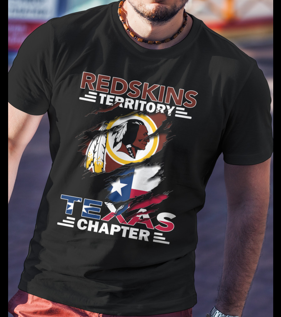 Redskins Territory Texas Chapter Flag And Logo Fusion T-Shirt