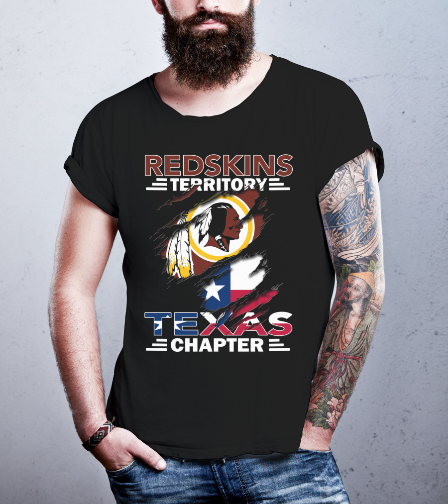 Redskins Territory Texas Chapter Flag And Logo Fusion T-Shirt