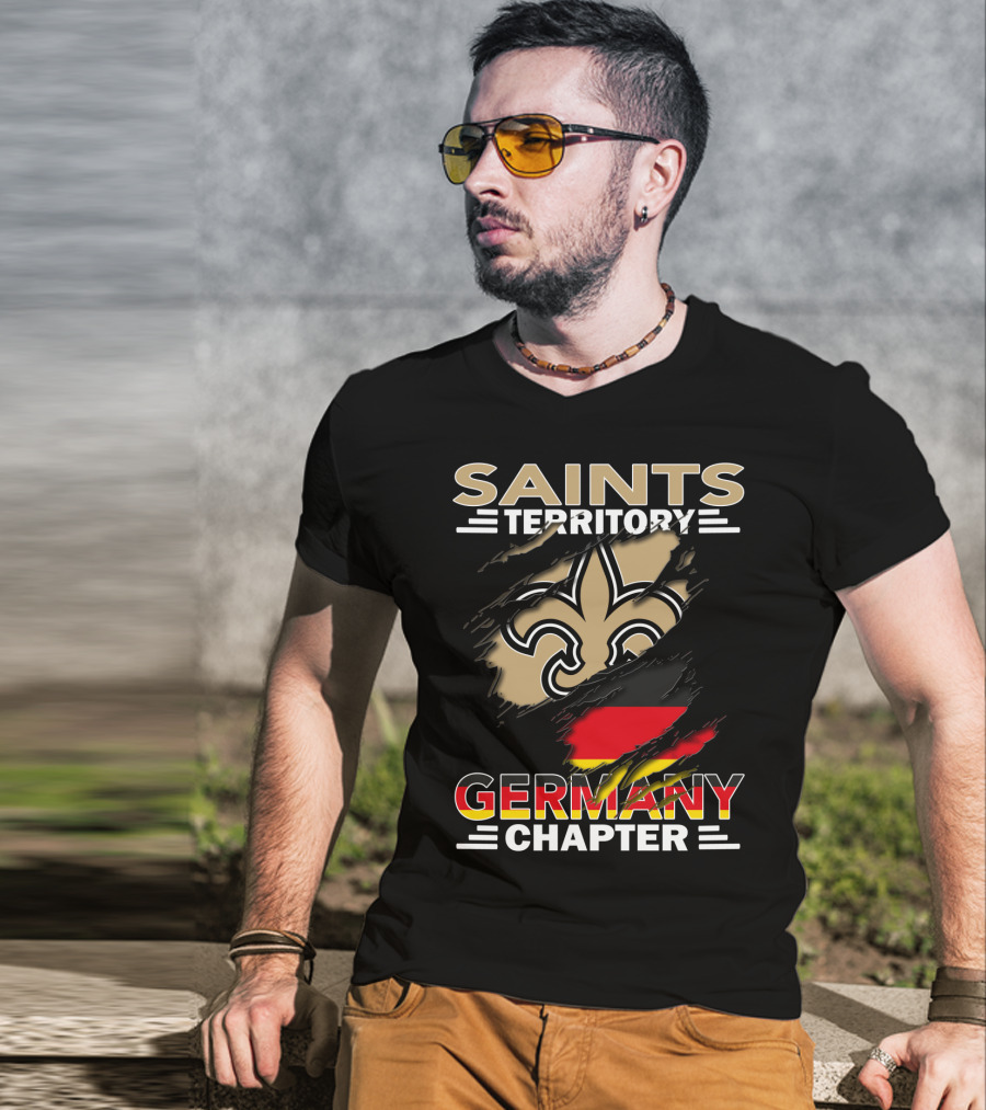 Saints Territory Germany Chapter Flag Fleur-DE-Lis T-Shirt