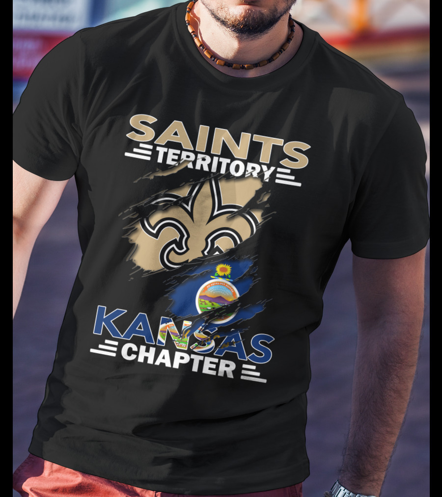 Saints Territory Kansas Chapter Fleur-de-Lis And State Seal Elements T-Shirt