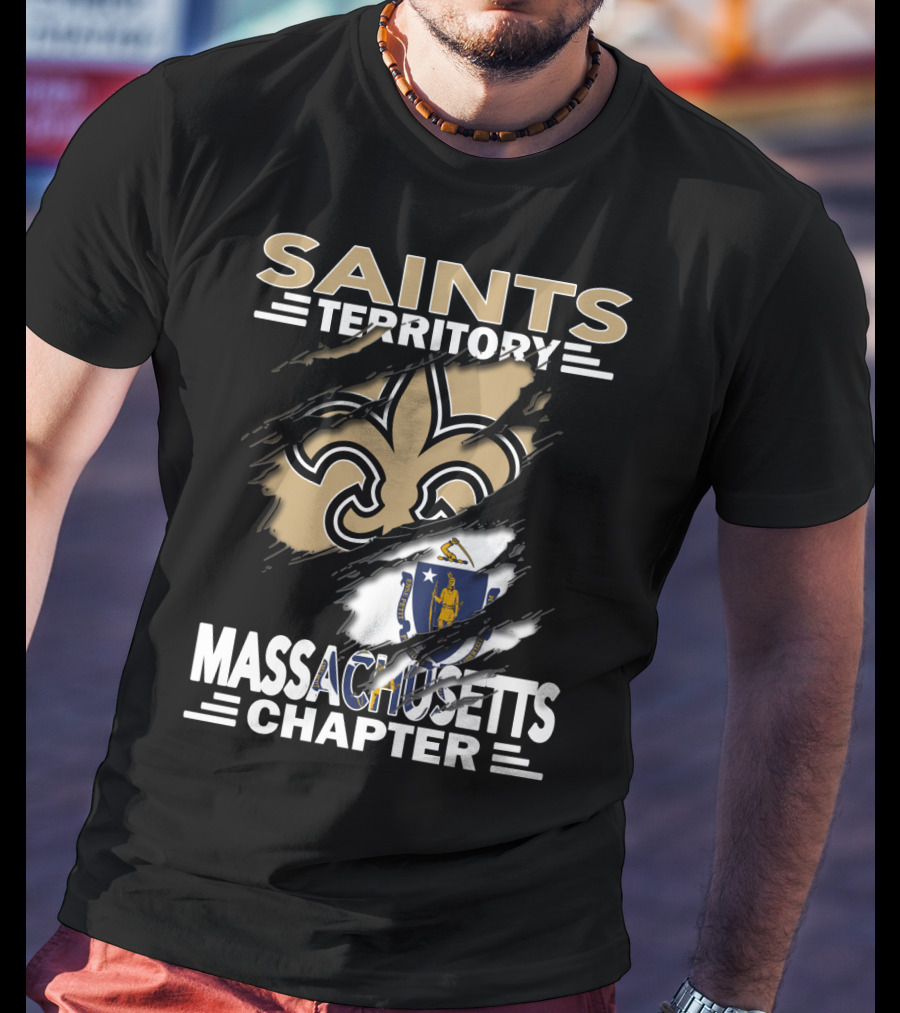 Saints Territory Massachusetts Chapter Fleur-de-Lis And State Seal T-Shirt