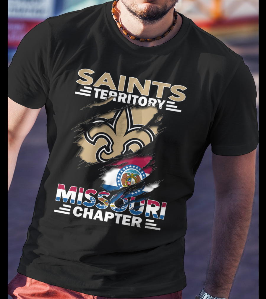 Missouri Chapter Saints Territory Fleur-de-Lis And State Flag T-Shirt