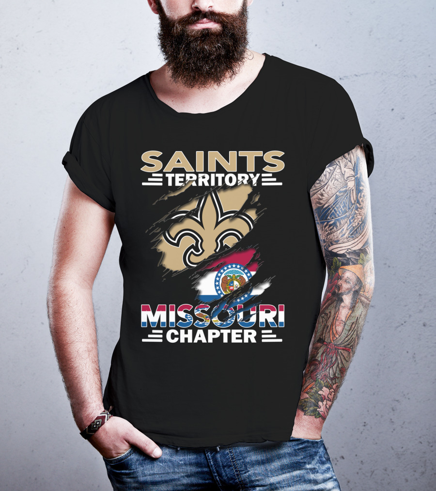 Missouri Chapter Saints Territory Fleur-de-Lis And State Flag T-Shirt