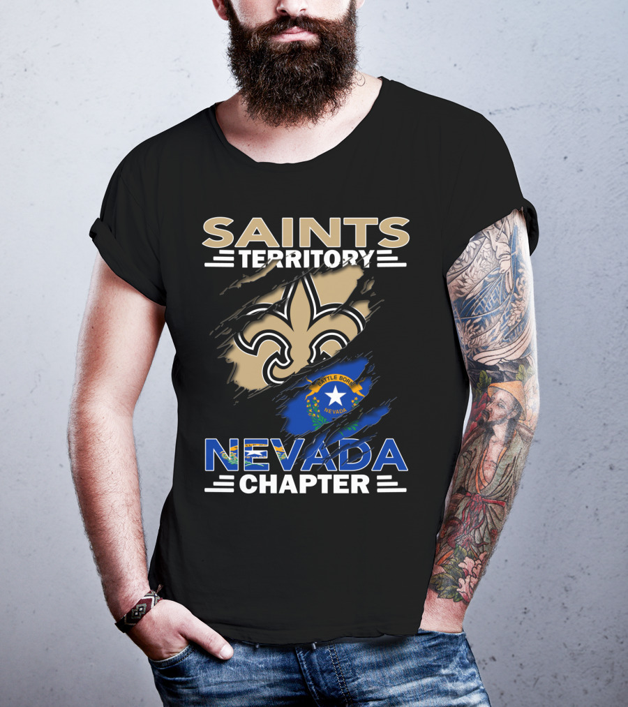Saints Territory Nevada Chapter Battle Born Fleur-de-Lis Flag T-Shirt