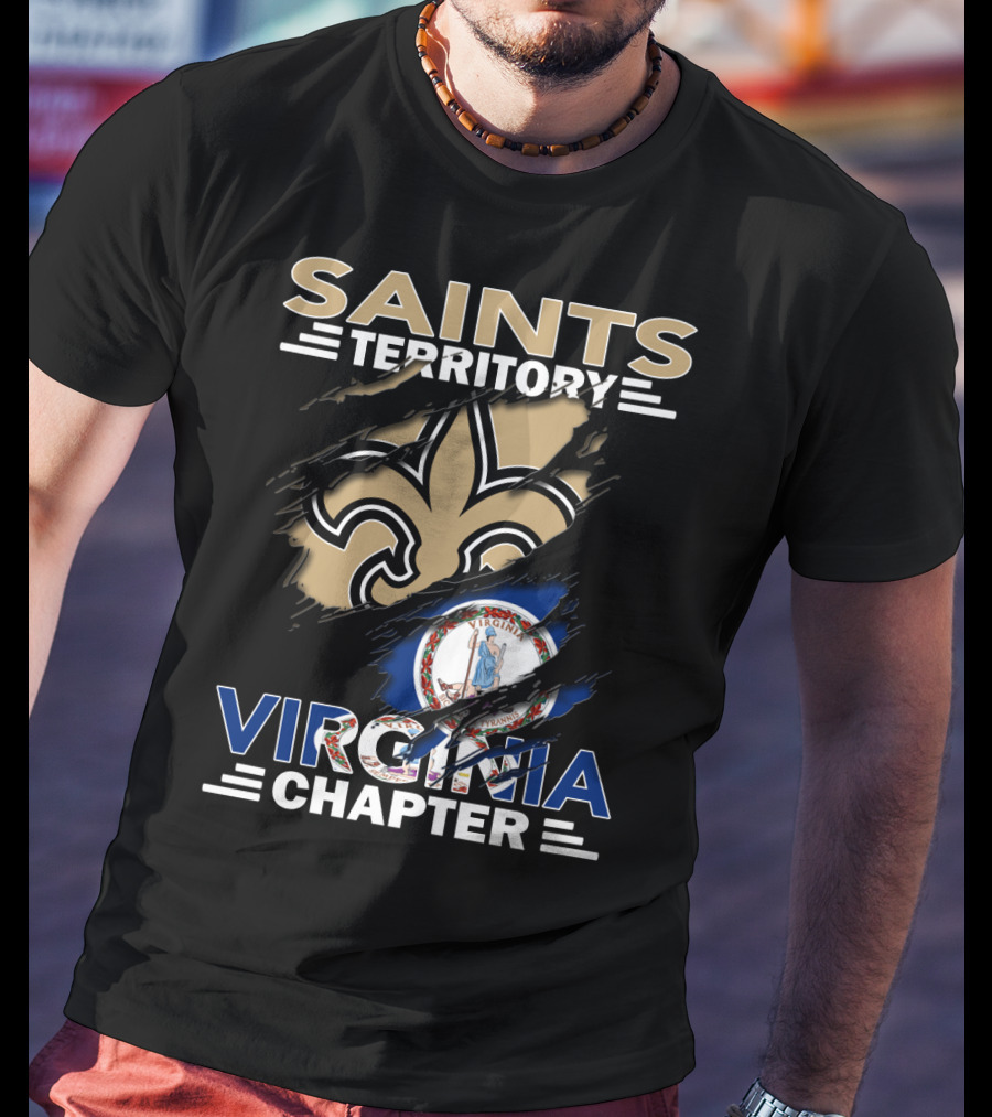Saints Territory Virginia Chapter Fleur-de-Lis State Flag T-Shirt