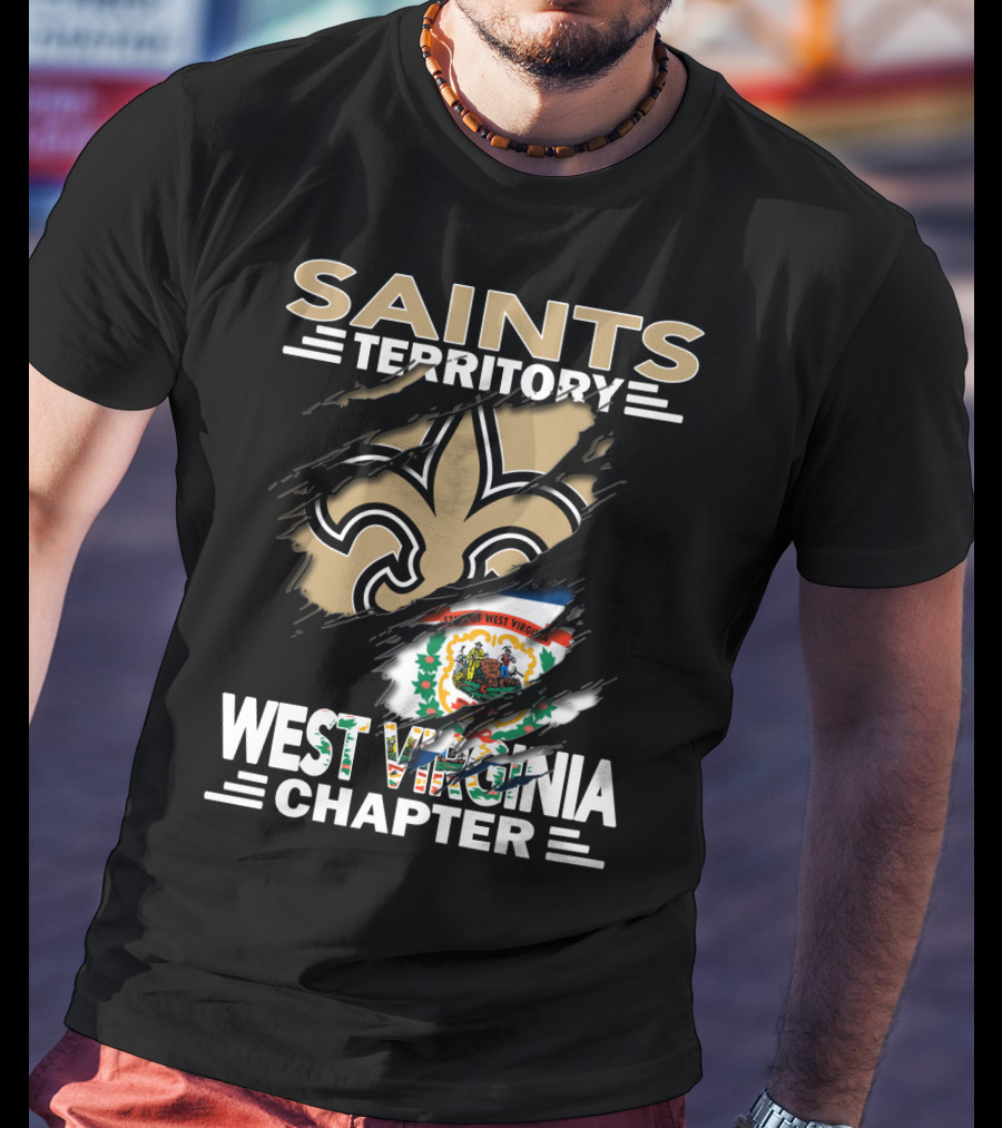 Saints Territory Fleur-de-lis West Virginia Chapter Flag T-Shirt