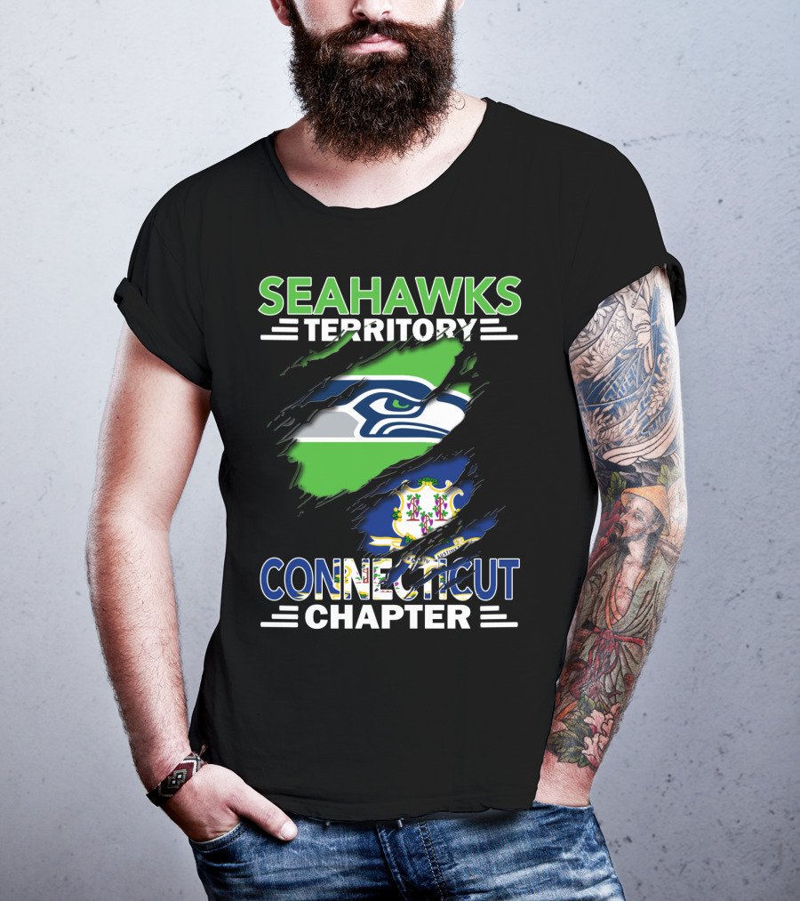 Seahawks Territory Connecticut Chapter Logo Ripped T-Shirt