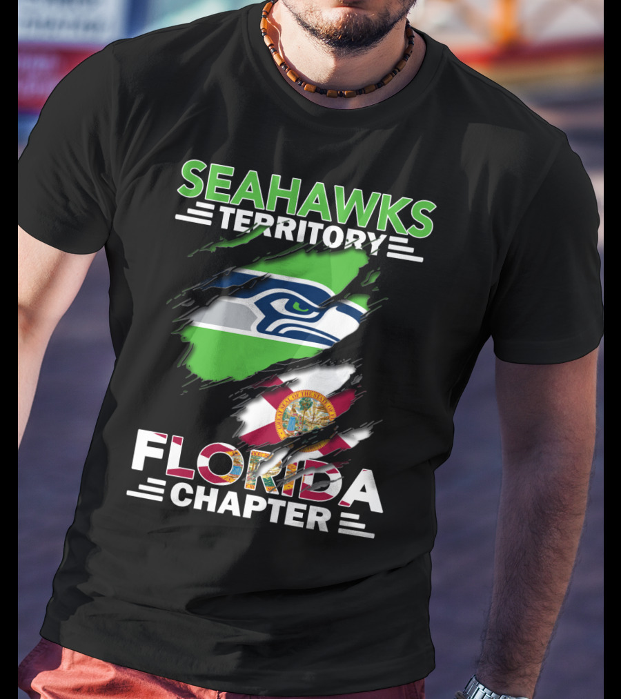 Seahawks Territory Florida Chapter Flag Rip T-Shirt