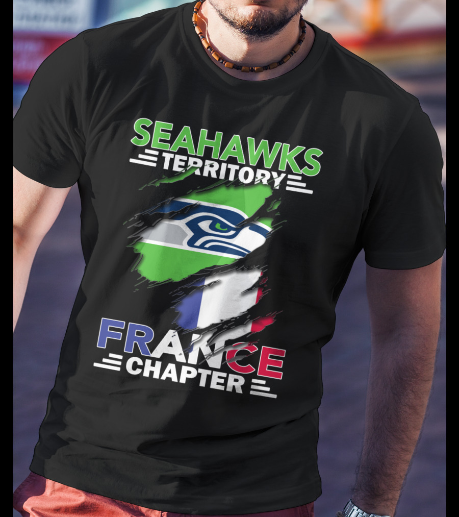 Seahawks Territory France Chapter Flag T-Shirt