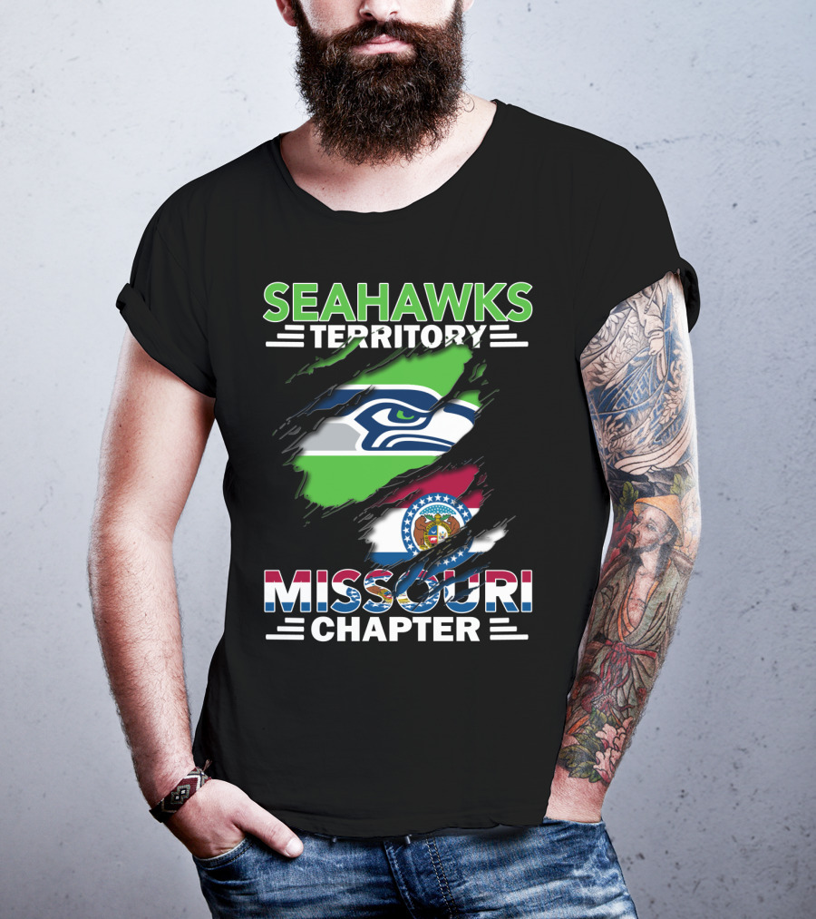 Seahawks Territory Missouri Chapter Flag And Logo Integration T-Shirt