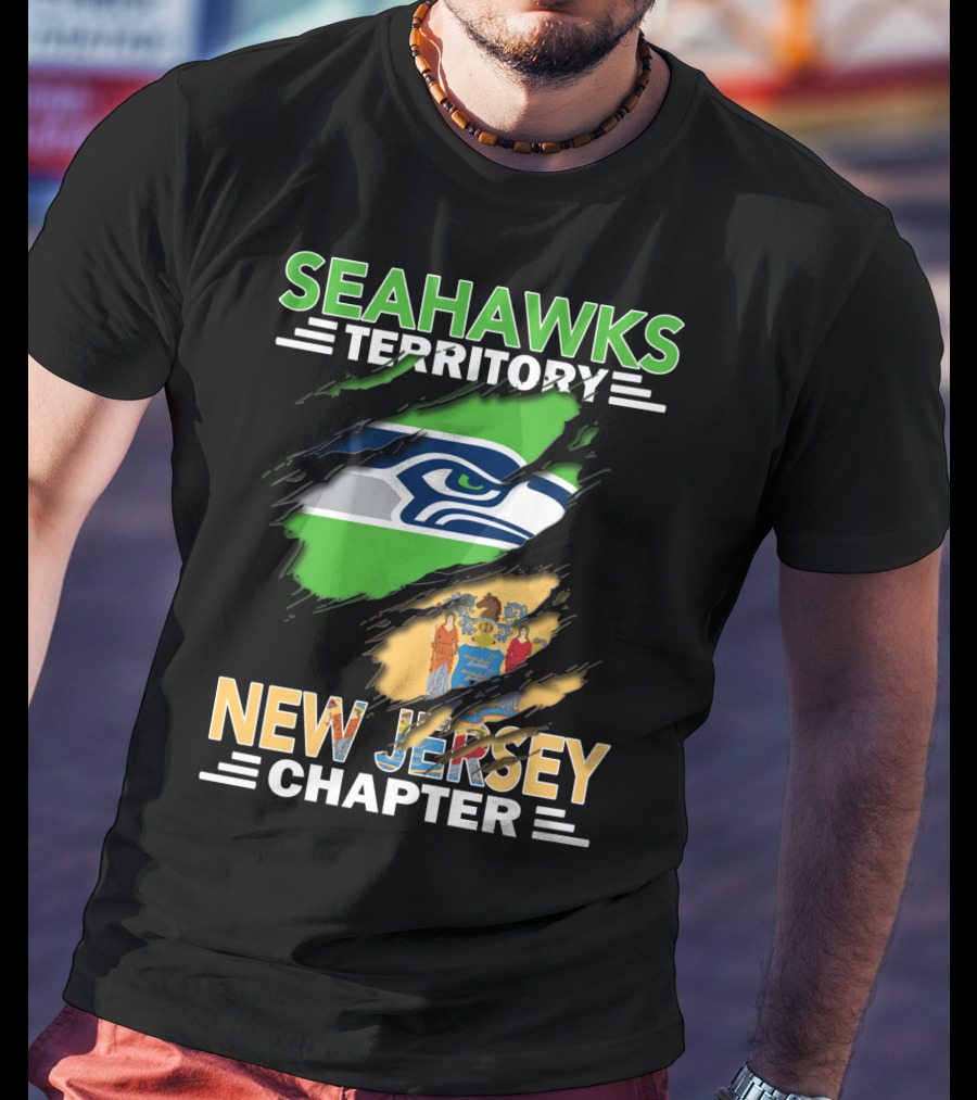 Seahawks Territory New Jersey Chapter Seahawks Logo New Jersey State Flag T-Shirt