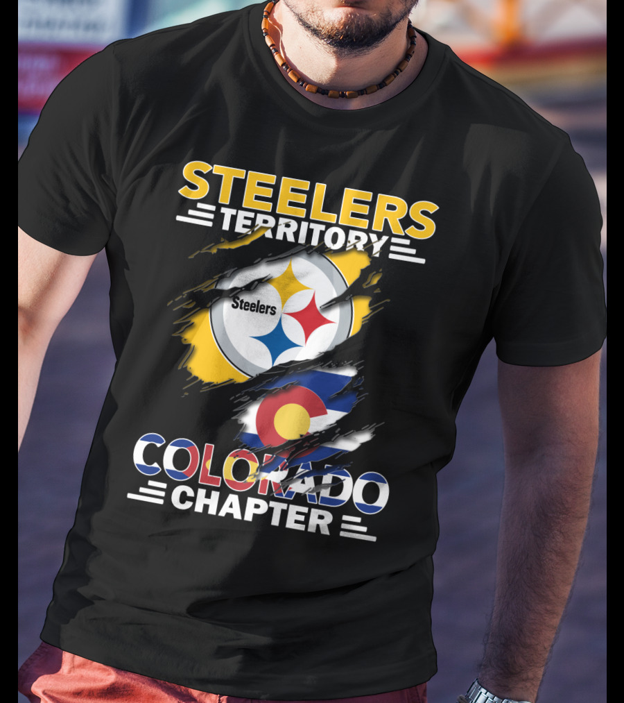 Steelers Territory Colorado Chapter Steelers Logo Colorado Flag T-Shirt