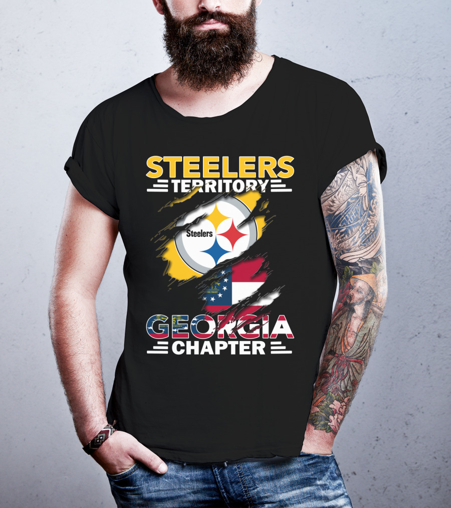 Steelers Territory Georgia Chapter American Flag T-Shirt