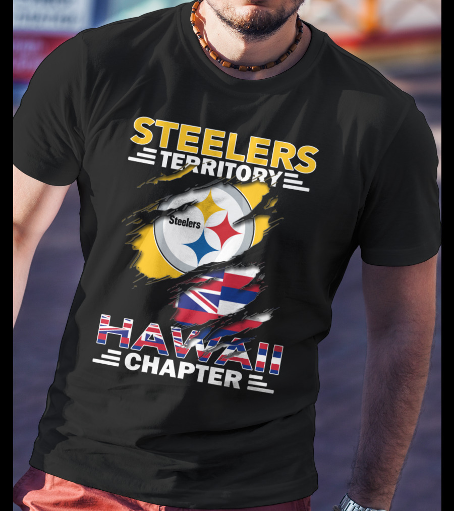 Steelers Territory Hawaii Chapter Steelers Logo And Hawaii Flag T-Shirt