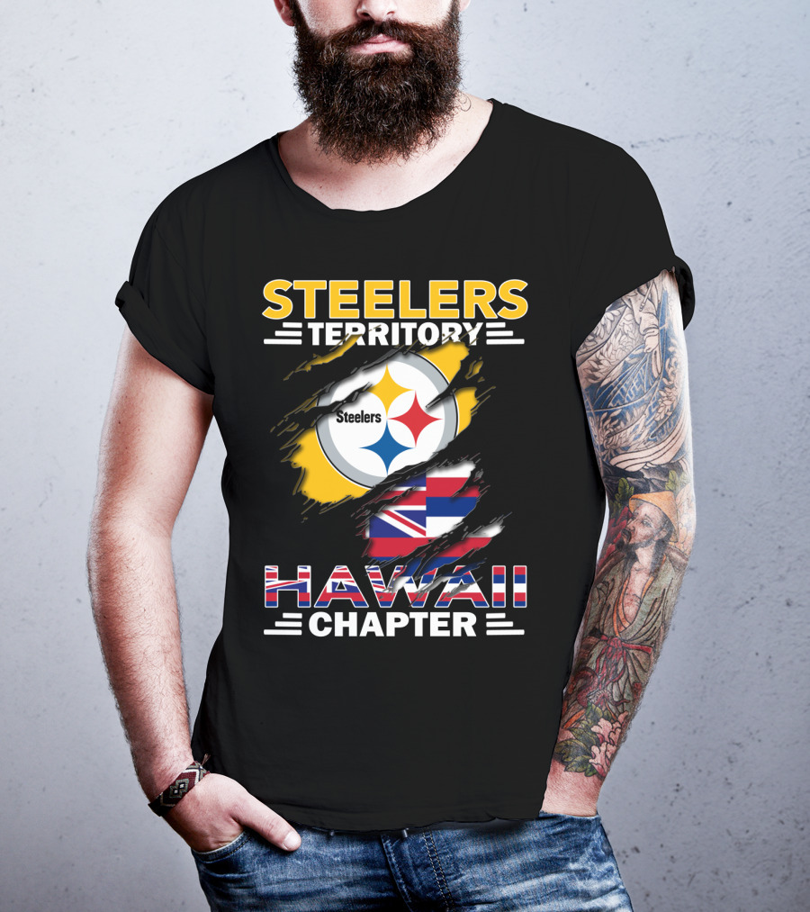 Steelers Territory Hawaii Chapter Steelers Logo And Hawaii Flag T-Shirt