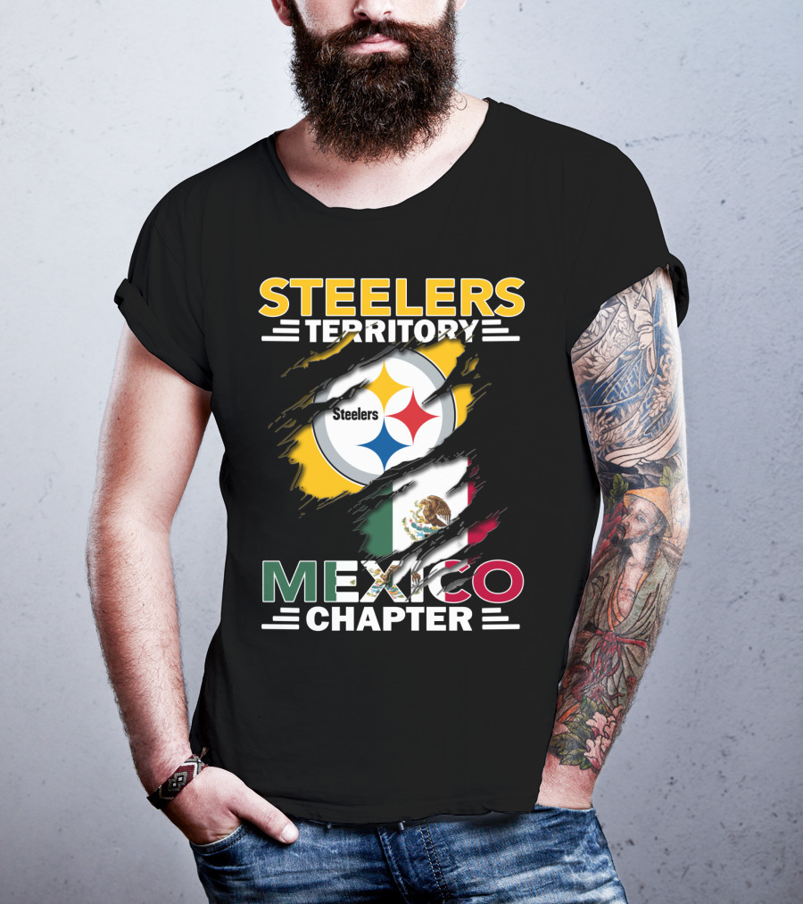 Steelers Territory Mexico Chapter Steelers Logo And Mexican Flag T-Shirt