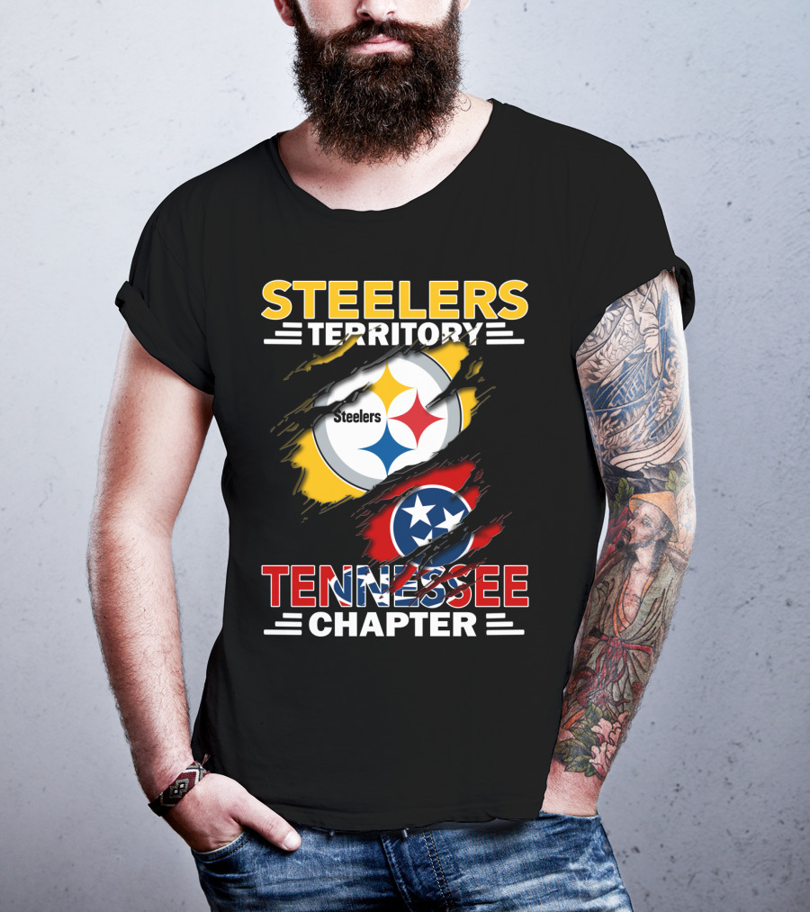 Steelers Territory Tennessee Chapter Steelers Logo Tennessee Flag T-Shirt