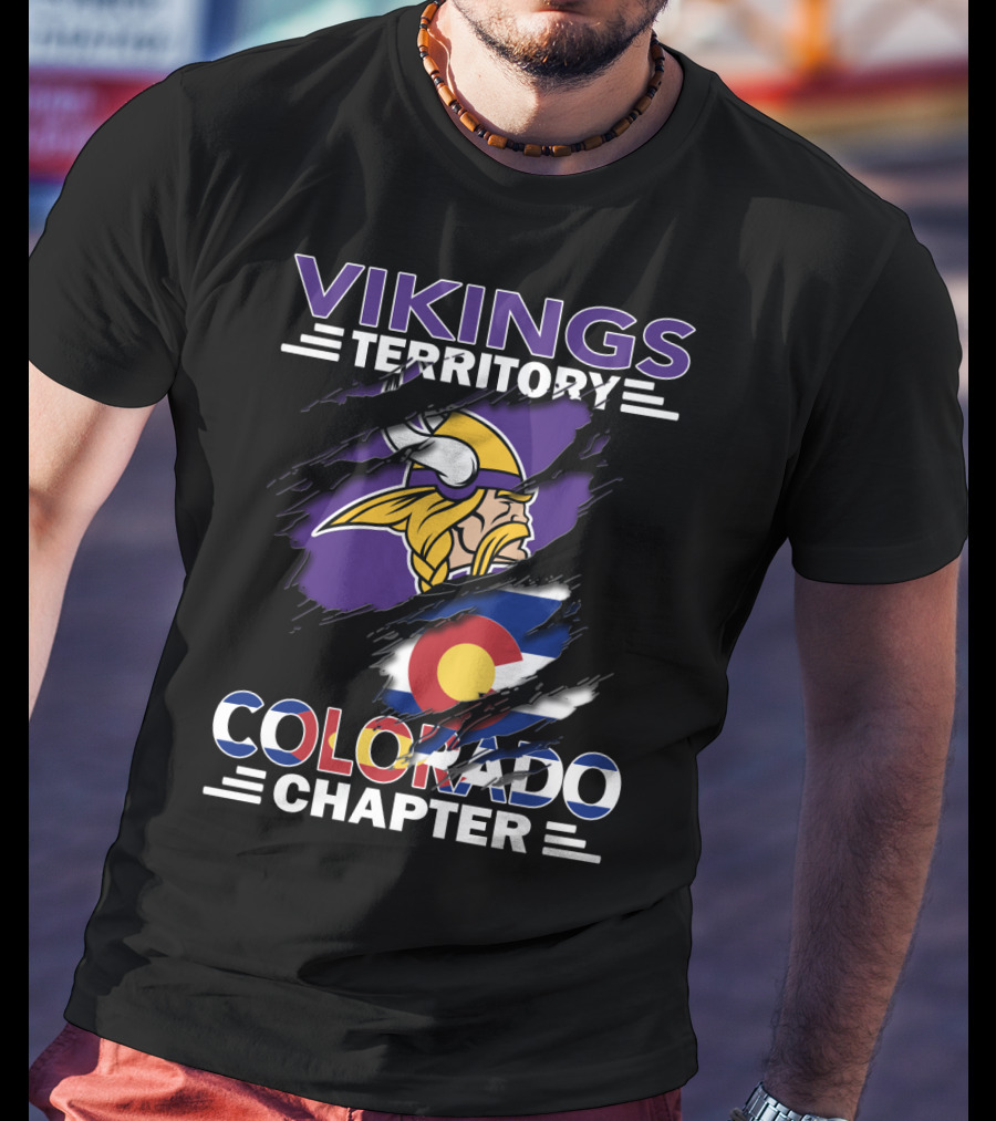 Vikings Territory Colorado Chapter Minnesota Norsemen Football Fan Club T-Shirt