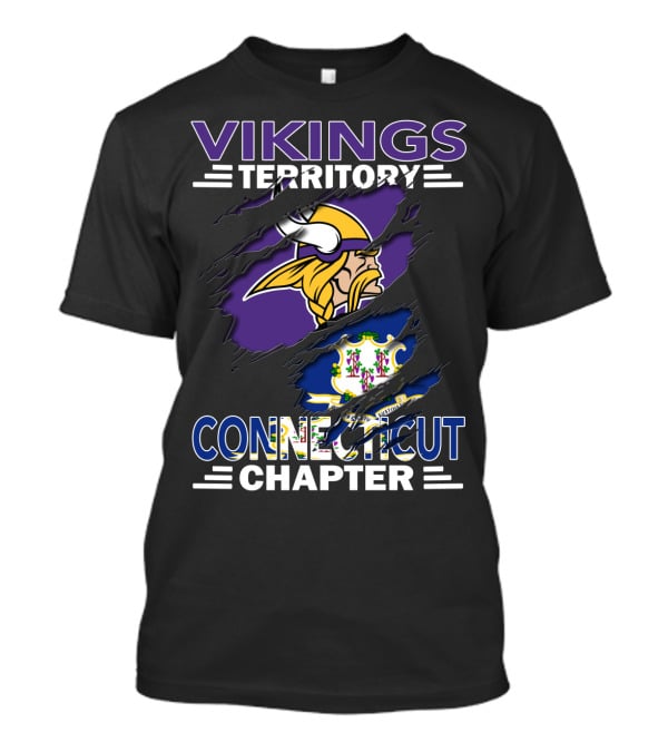 Vikings Territory Connecticut Chapter With Viking And Connecticut State Symbols T-Shirt