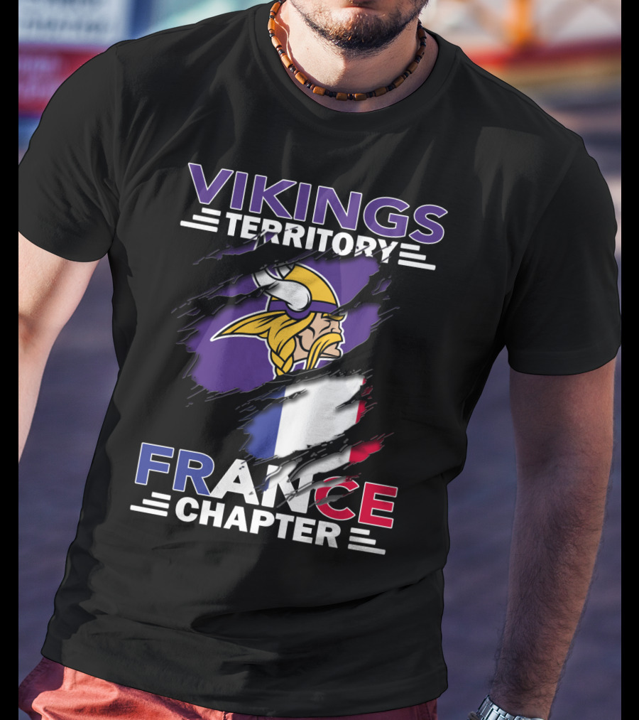 Vikings Territory France Chapter Nordic Heritage Football Fan Group T-Shirt