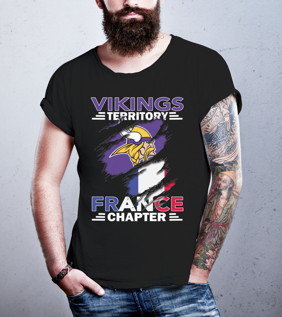 Vikings Territory France Chapter Nordic Heritage Football Fan Group T-Shirt