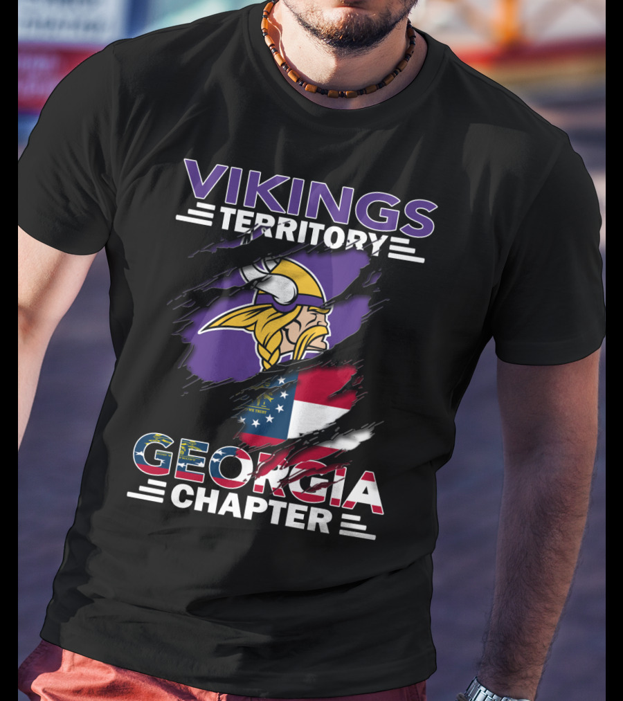 Vikings Territory Georgia Chapter Flag Pride T-Shirt