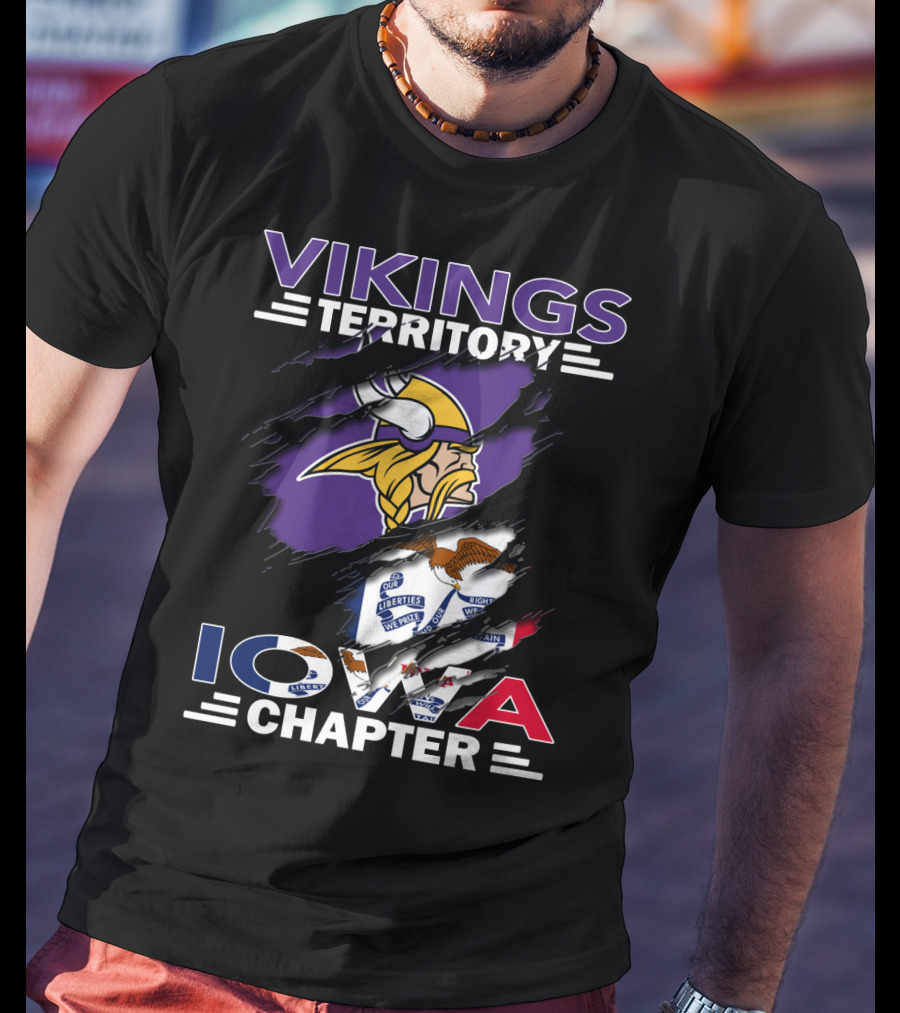 Vikings Territory Iowa Chapter Minnesota NFL Football Fan Club T-Shirt