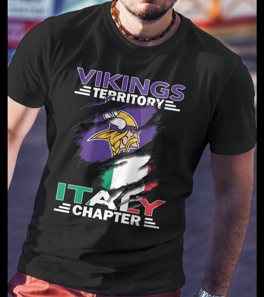 Vikings Territory Italy Chapter Flag T-Shirt