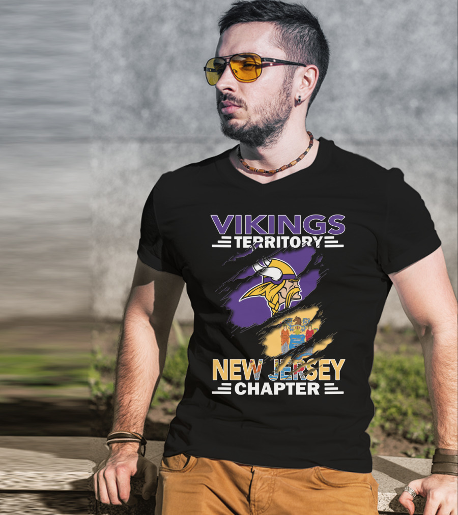 Vikings Territory New Jersey Chapter Nordic Pride State Integration T-Shirt