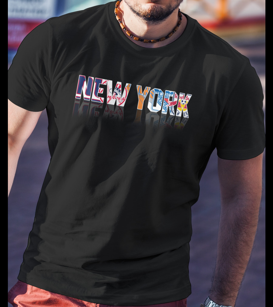 New York Yankees Mets Rangers Giants Knicks Jets Icons T-Shirt