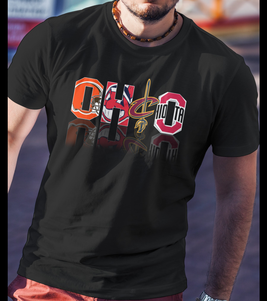 Ohio City Sports Team Logos Browns Indians Cavaliers Buckeyes T-Shirt
