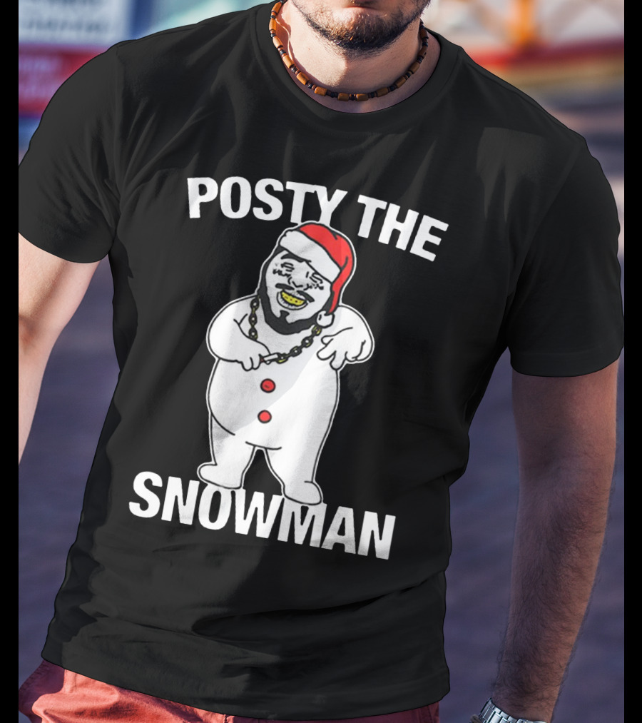 Merry Christmas Posty The Snowman Santa Malone T-Shirt