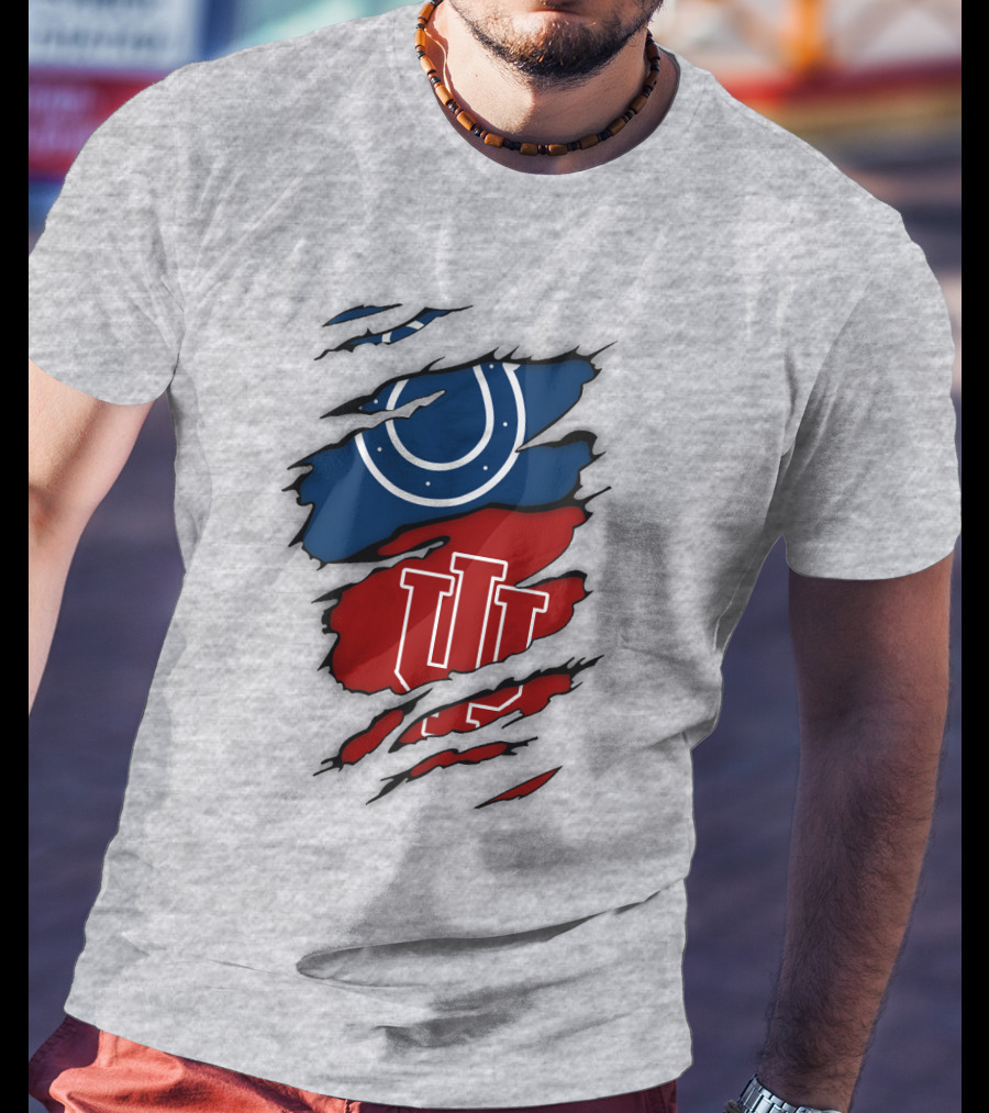 Indianapolis Colts Indiana Hoosiers Logo Mashup T-Shirt