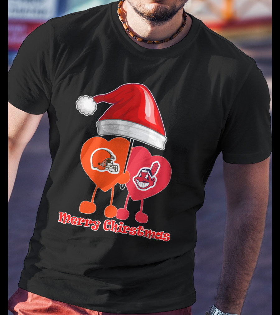 Merry Christmas Cleveland Browns Cleveland Indians T-Shirt