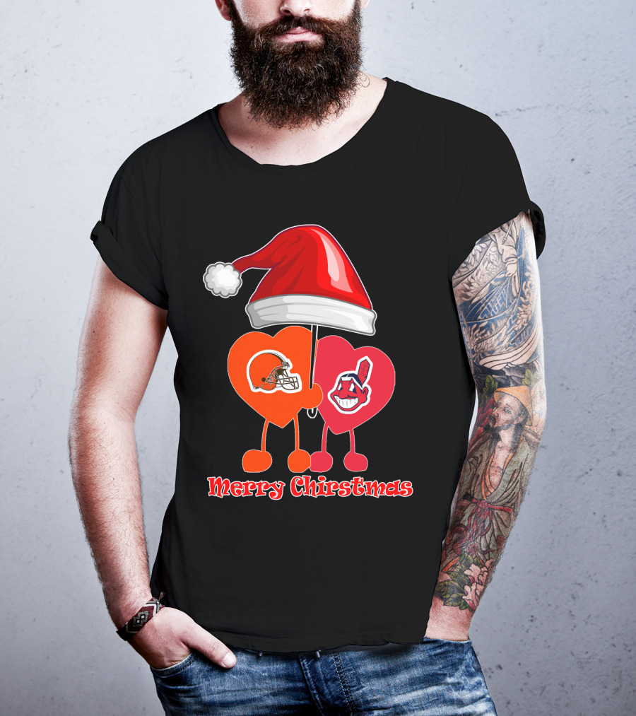 Merry Christmas Cleveland Browns Cleveland Indians T-Shirt