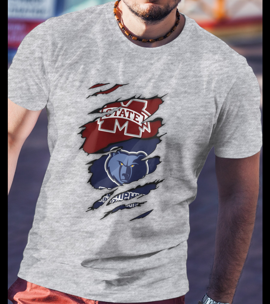 Memphis Grizzlies Mississippi State Bulldogs Rip T-Shirt