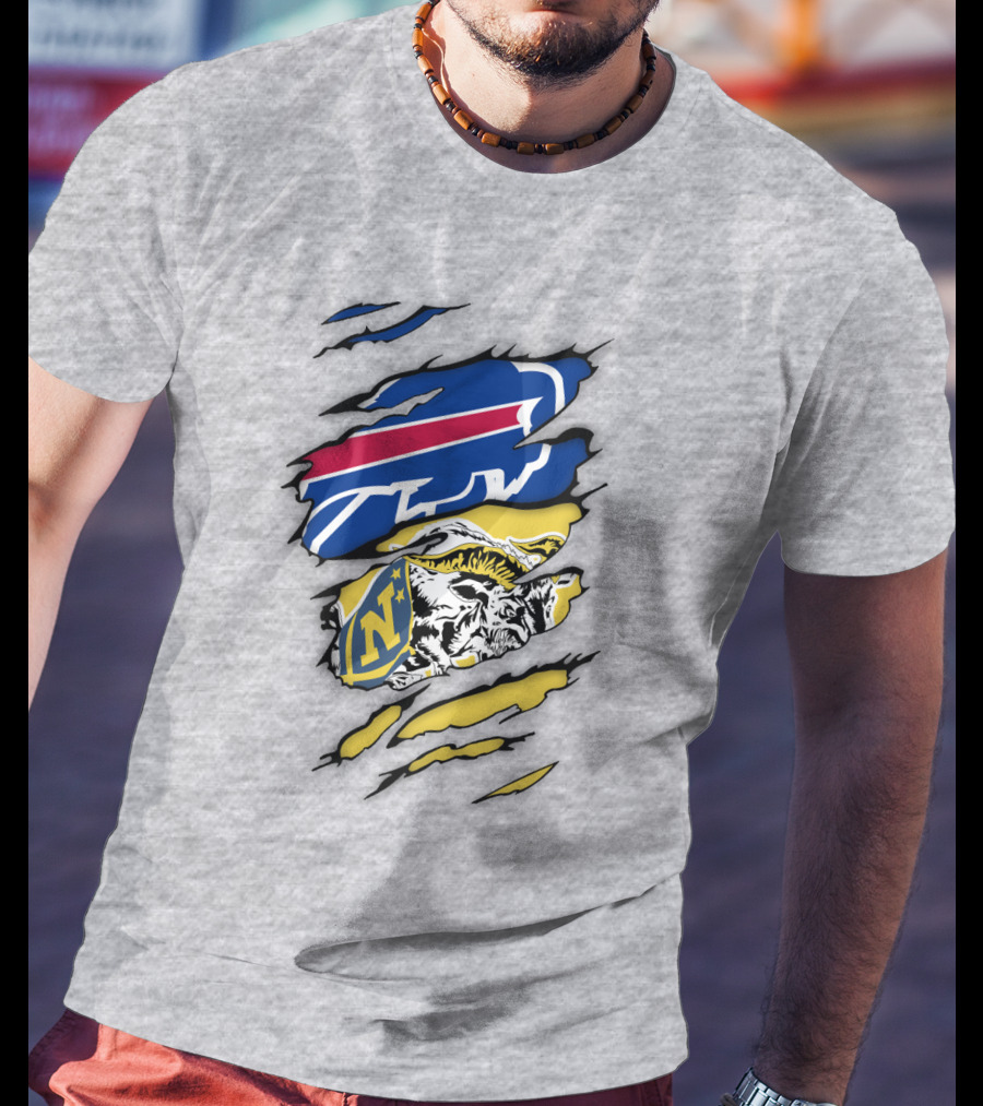 Navy Midshipmen Buffalo Bills Claw Scratch T-Shirt