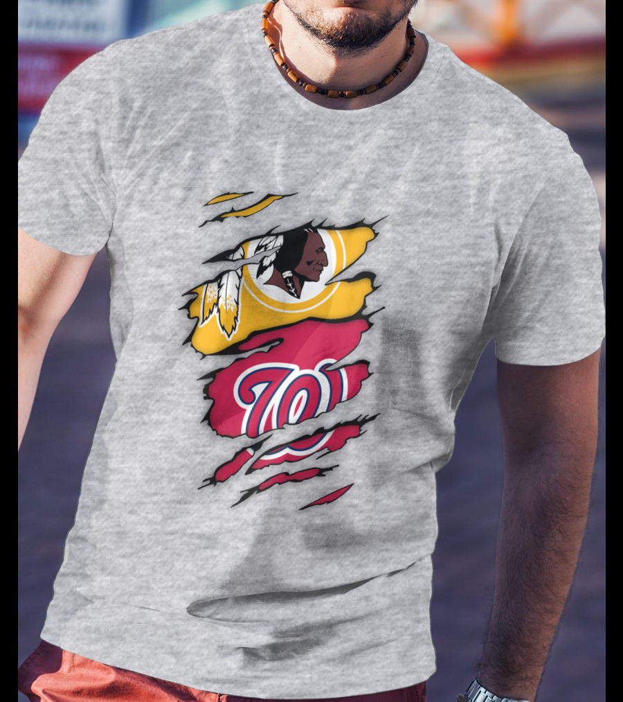 Washington Redskins Nationals Logo Mashup T-Shirt
