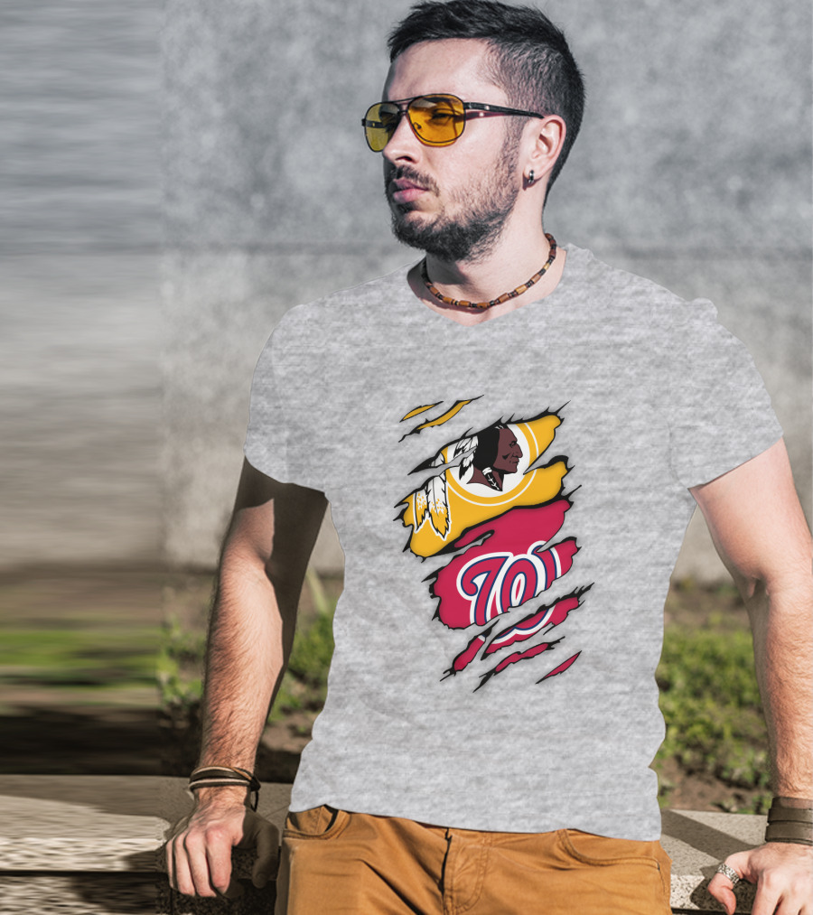 Washington Redskins Nationals Logo Mashup T-Shirt