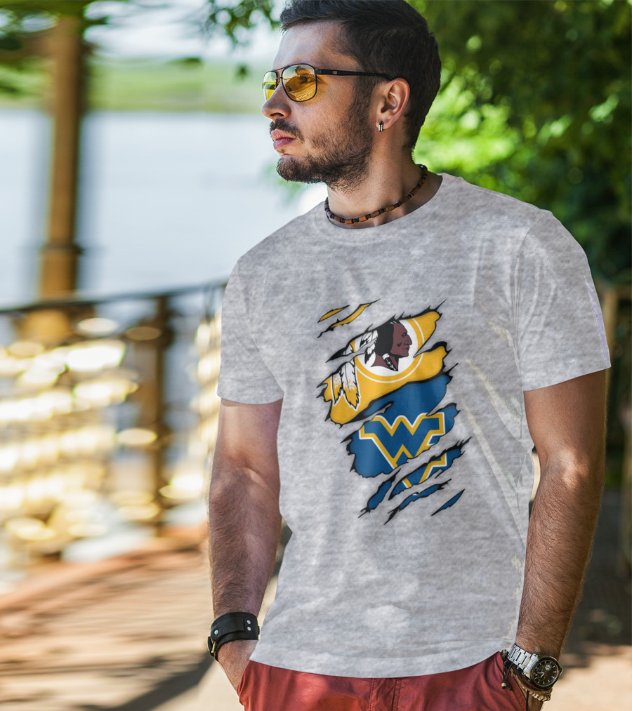 Washington Redskins Wv Mountaineers Collaboration T-Shirt