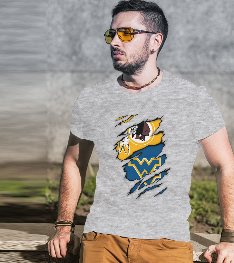 Washington Redskins Wv Mountaineers Collaboration T-Shirt